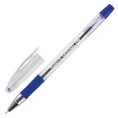 Ручка шар. Brauberg Model-XL ORIGINALl 0,7 мм прозрач. корпус, резин. держатель, игольч. наконечник, синяя