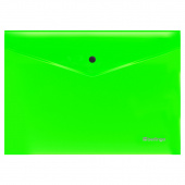 Папка-конверт с кнопкой А4 0,2 мм Berlingo Neon прозрачный зеленый неон