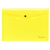 Папка-конверт с кнопкой А4 0,2 мм Berlingo Neon прозрачный желтый неон