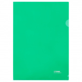 Папка-уголок плотный пластик А4 180 мкм Стамм прозрачная зеленая
