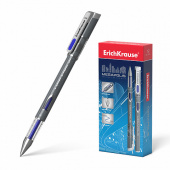 Ручка гелевая ErichKrause Megapolis Gel 0,5 мм серый корпус, синяя