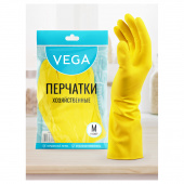 Перчатки латексные хозяйственные Vega разм. М (уп-2 перчатки)