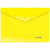 Папка-конверт с кнопкой B5 Berlingo 180 мкм желтая