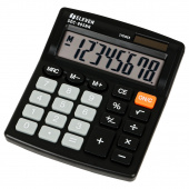 Калькулятор Eleven SDC-805NR-WH, 8 разрядов, двойное питание, 127х105х21мм, черный