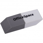 Ластик OfficeSpace 41х14х8 мм, скошенный комбинированный, белый/серый, термопластичная резина