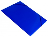 Папка на резинке А4 BURO пластик 0,5 мм, корешок 15 мм синяя