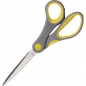Ножницы 18 см Attache, нерж. сталь, пластиковые эргономичные прорезинен. ручки, цв. серый/желт