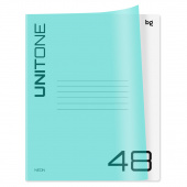 Тетрадь 48 л клетка А5  BG UniTone. Neon, пластиковая обложка, неон голубой
