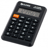 Калькулятор карман. Eleven LC-310NR, 8 разрядов, питание от батарейки, 69х114х14 мм, черный