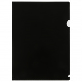 Папка-уголок плотный пластик А4 150 мкм Стамм непрозрачная черная