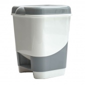 Контейнер для мусора 20 л OfficeClean  с педалью, круглый, серый пластик 