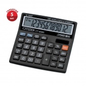 Калькулятор CITIZEN CT-555 N 12 разрядов, двойное питание, 130х129х34 мм, черный