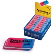 Ластик BRAUBERG Assistant 80 41x14x8 мм, прямоугольный, скошенный, термопластич. резина,  красно-синий