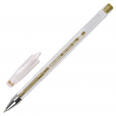 Ручка гелевая Brauberg EXTRA GOLD 0,5 мм, корпус прозрач, золото