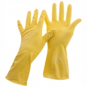 Перчатки латексные хозяйственные OfficeClean Стандарт прочные, разм. M (уп-2 перчатки) желтые