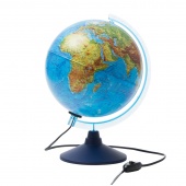 Глобус физико-политический 250 мм Globen, с подсветкой от сети, на круглой подставке