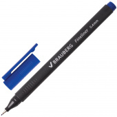 Ручка капилярная Brauberg Carbon 0,4 мм трехгран. черный корпус металл. наконечник синяя