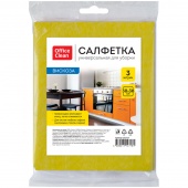 Салфетка вискозная OfficeClean 30х38 см уп-3 шт