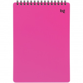 Блокнот А5 60 л клетка BG Neon офсет 60 г/м2, пластиковая обложка розовая, гребень