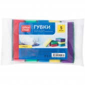 Губка д/посуды OfficeClean Maxi 90х65х27 мм, поролон/абразив. Цена за уп-5 шт,