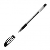 Ручка гелевая OfficeSpace А-Gel 0,5 мм резин. грип,  корпус прозрчный , черная