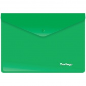 Папка-конверт с кнопкой А5+ 0,18 мм Berlingo зеленая