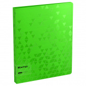 Папка-скоросшиватель с 4 кольцами Berlingo Neon 24 мм, пластик 1мм неон зеленый