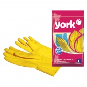 Перчатки латексные хозяйственные York прочные разм. L (уп-2 перчатки)