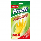 Перчатки резиновые Paclan Practi Universal, разм. L, желтые, уп-1 пара, пакет с европодвесом