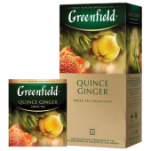 Чай Greenfield Quince Ginger зеленый с японской айвой и имбирем, 25 пакетиков