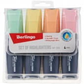 Маркер выд. текста (набор 4 шт) Berlingo Textline HP200 1-5 мм пастельные цвета