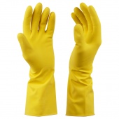 Перчатки латексные хозяйственные OfficeClean Премиум супер плотные разм. M (уп-2 перчатки) желтые