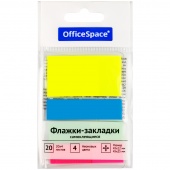 Информ. флажки 45х12 мм OfficeSpace  3 цв. 1 цв. по 20 л. неон, европодвес