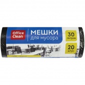 Мешок для мусора 30 л 8 мкм OfficeClean уп-20 шт 48х58 см черные, в рулоне