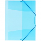Папка на резинке А4 OfficeSpace пластик 400 мкм, полупрозрачная синяя