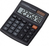 Калькулятор CITIZEN SDC-805  8 разр. дв. питание,вычисл. кв.корня 124х102х25 мм, черный пластик 