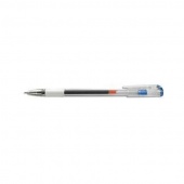 Ручка гелевая Berlingo Standart 0,5 мм прозрач. корпус с резин. грипом, игольч. наконечник, синяя