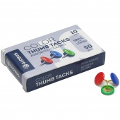 Кнопки канцелярские 10 мм Globus, цветные, виниловое покрытие, уп-50 шт., карт. коробка.