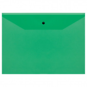 Папка-конверт с кнопкой А4 0,12 мм СТАММ прозрачная, зеленая