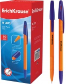 Ручка шар. ErichKrause R-301 0,7 мм 6-гран.оранжево-синий корпус, синяя