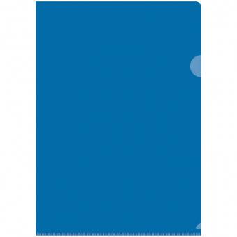 Папка-уголок плотный пластик А4 OfficeSpace 0,10 мм синий