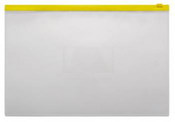 Папка-конверт на молнии А4 0,15 мм BURO желтая молния, прозрачная