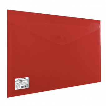 Папка-конверт с кнопкой А4 0,2 мм непрозрачная красная