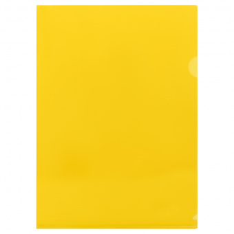 Папка-уголок плотный пластик А4 100 мкм Стамм прозрачная желтая