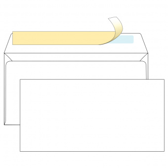 Конверт б/печати 110х220 мм отрыв. полоса 80 г/м2 Offfice Space (без запечатки)