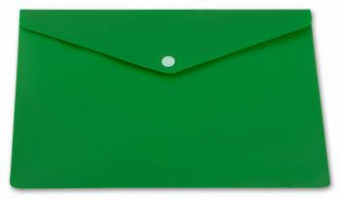Папка-конверт с кнопкой А5 0,18 мм BURO непрозрачный зеленый 